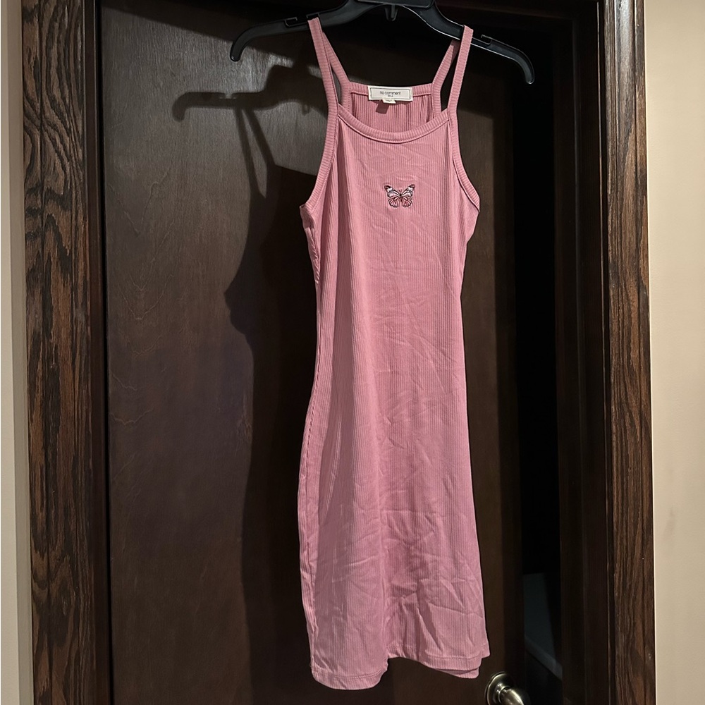 Pink mini body-con butterfly dress